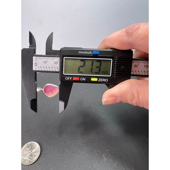 NEW Watermelon Tri color tourmaline sterling silver pendant 1.65 grams - Picture 5 of 8